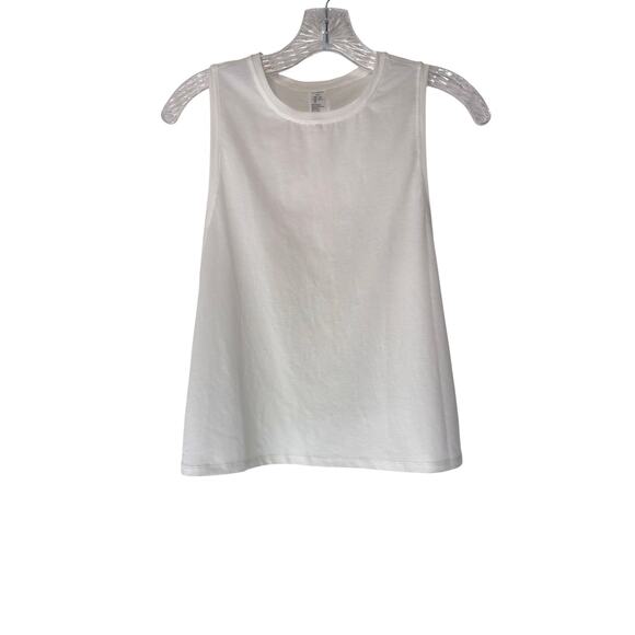 Spanx Tank Top White Basic Casual Sleeveless Workout Gym Lightweight Small - Picture 1 of 11